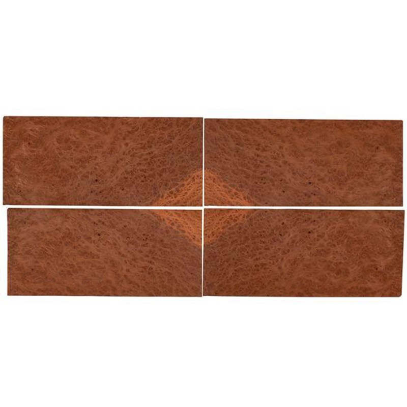 Wood Veneer Pack - Sequence Matched - 8" x 18" - 4 Piece - Species:Redwood Burl